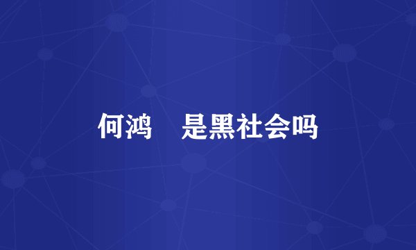何鸿燊是黑社会吗