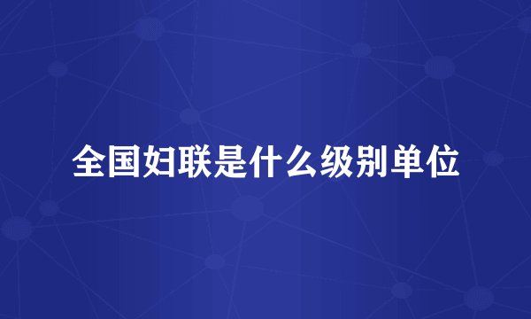 全国妇联是什么级别单位