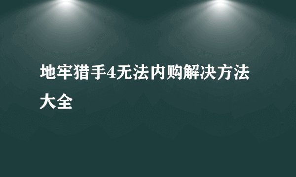 地牢猎手4无法内购解决方法大全