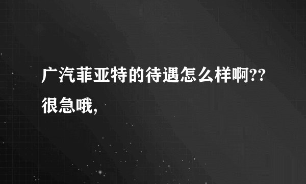 广汽菲亚特的待遇怎么样啊??很急哦,