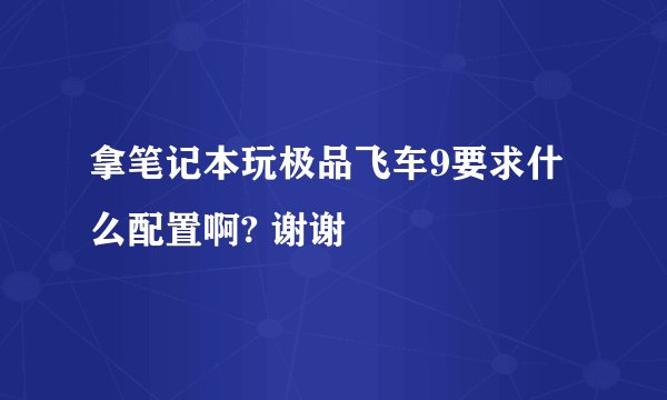 拿笔记本玩极品飞车9要求什么配置啊? 谢谢
