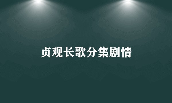 贞观长歌分集剧情