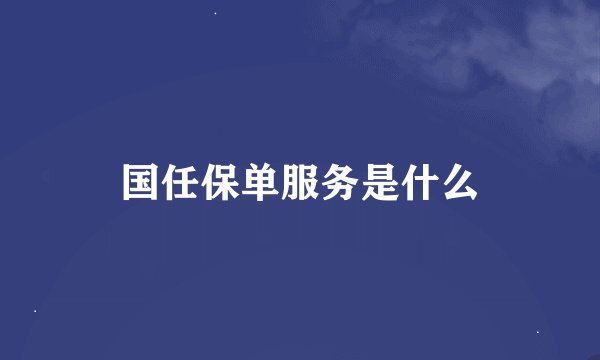 国任保单服务是什么