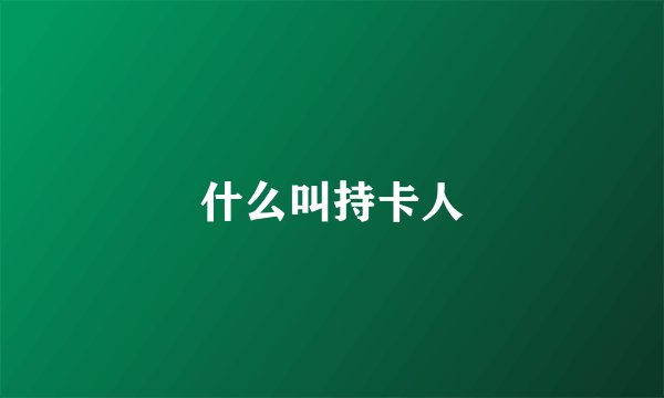 什么叫持卡人