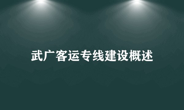武广客运专线建设概述