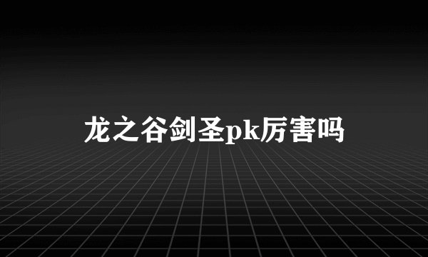 龙之谷剑圣pk厉害吗