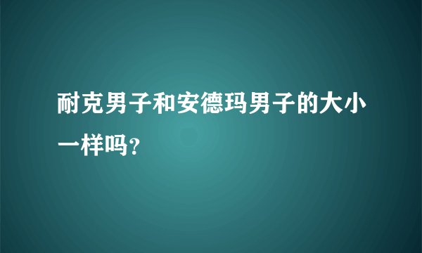 耐克男子和安德玛男子的大小一样吗？