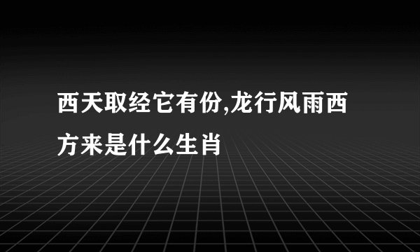 西天取经它有份,龙行风雨西方来是什么生肖