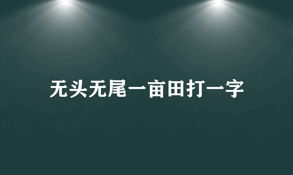 无头无尾一亩田打一字
