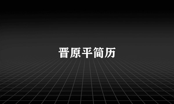 晋原平简历