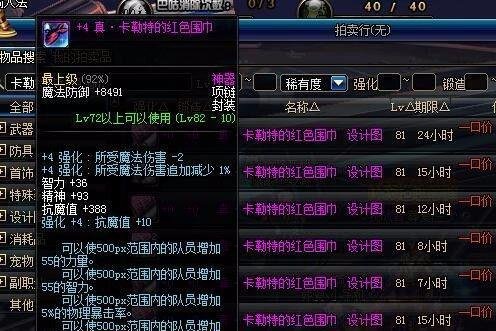 dnf光环装备详情介绍。