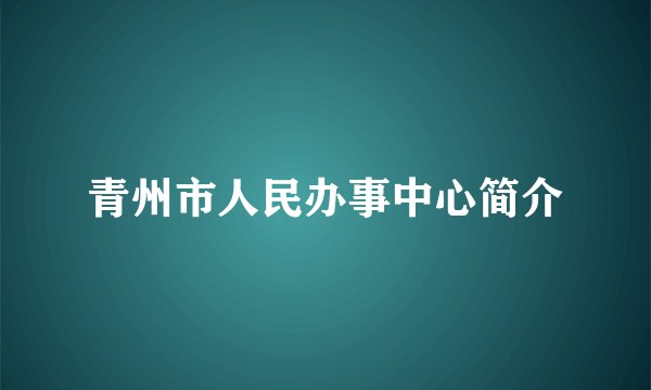 青州市人民办事中心简介