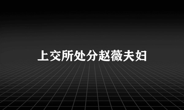 上交所处分赵薇夫妇