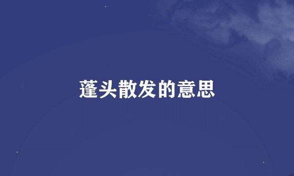 蓬头散发的意思