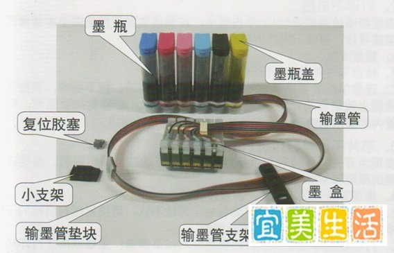 打印机连续供墨系统安装教程