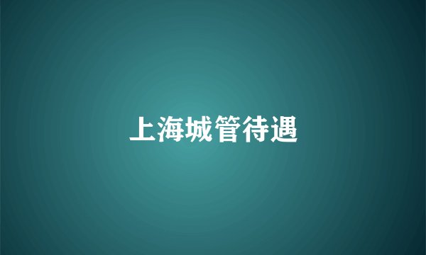 上海城管待遇