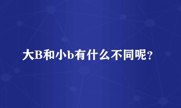 大B和小b有什么不同呢？