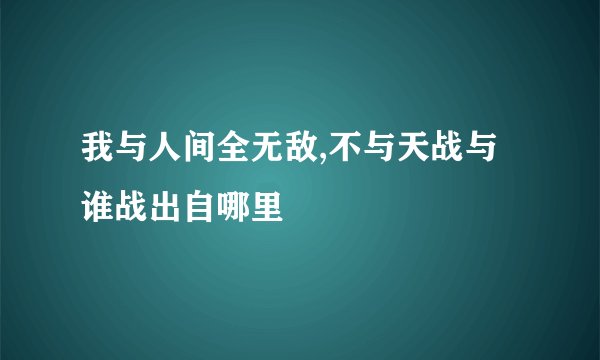 我与人间全无敌,不与天战与谁战出自哪里