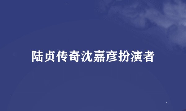 陆贞传奇沈嘉彦扮演者