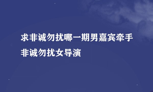 求非诚勿扰哪一期男嘉宾牵手非诚勿扰女导演