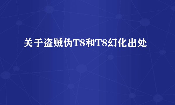 关于盗贼伪T8和T8幻化出处