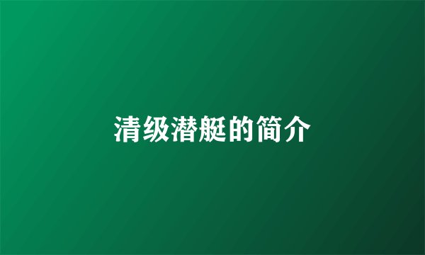 清级潜艇的简介