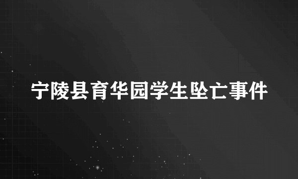 宁陵县育华园学生坠亡事件
