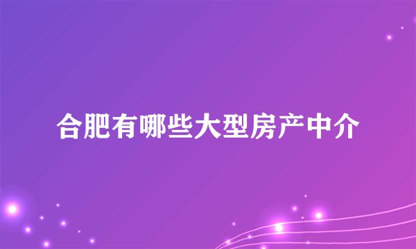 合肥有哪些大型房产中介