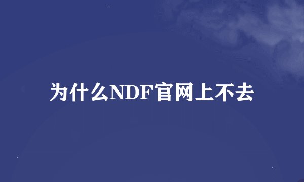 为什么NDF官网上不去