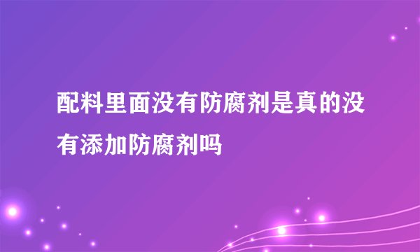 配料里面没有防腐剂是真的没有添加防腐剂吗