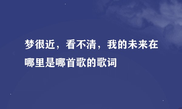 梦很近，看不清，我的未来在哪里是哪首歌的歌词