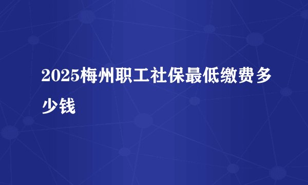 2025梅州职工社保最低缴费多少钱