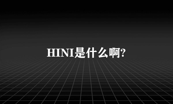 HINI是什么啊?