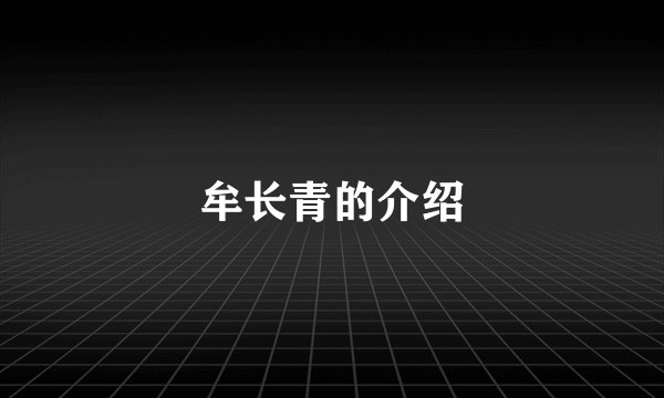 牟长青的介绍