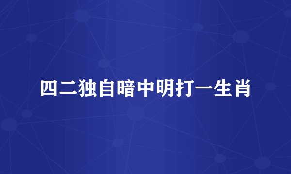 四二独自暗中明打一生肖