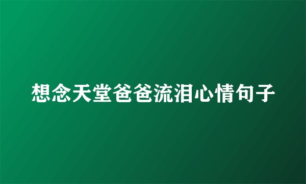 想念天堂爸爸流泪心情句子
