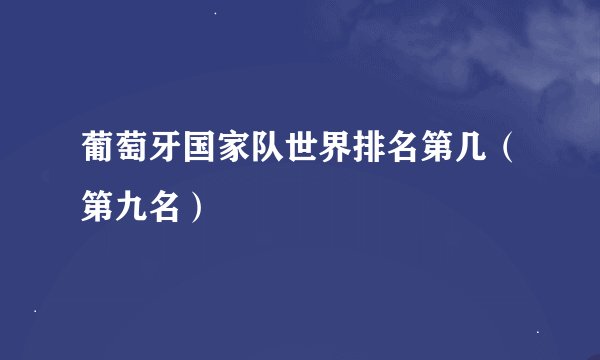 葡萄牙国家队世界排名第几（第九名）