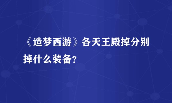 《造梦西游》各天王殿掉分别掉什么装备？