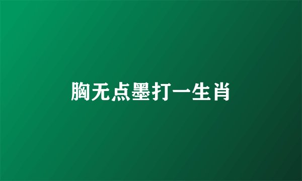 胸无点墨打一生肖