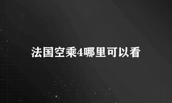 法国空乘4哪里可以看