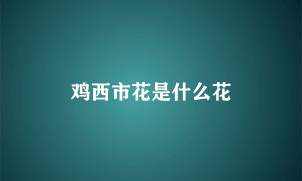 鸡西市花是什么花