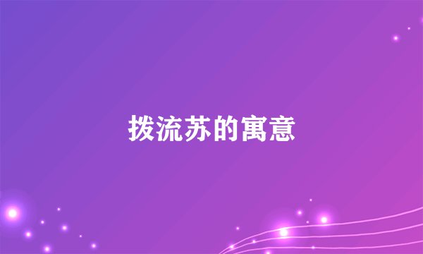 拨流苏的寓意