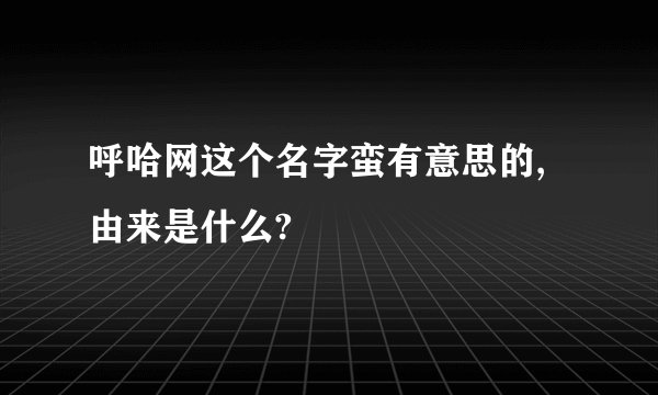 呼哈网这个名字蛮有意思的,由来是什么?