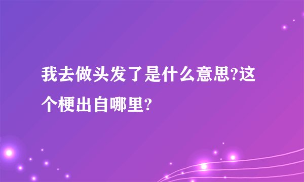 我去做头发了是什么意思?这个梗出自哪里?