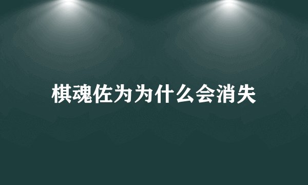 棋魂佐为为什么会消失