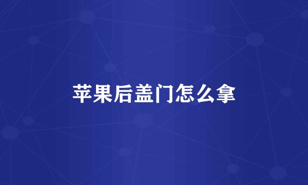 苹果后盖门怎么拿