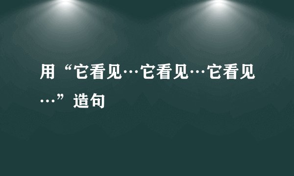 用“它看见…它看见…它看见…”造句