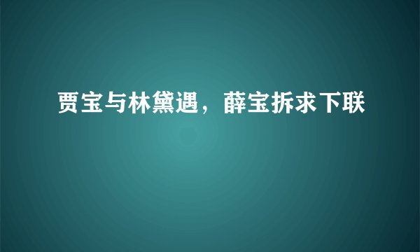贾宝与林黛遇，薛宝拆求下联