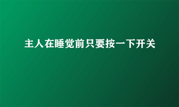 主人在睡觉前只要按一下开关