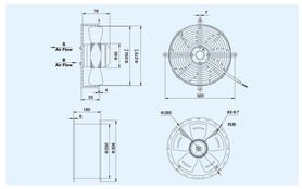 200FZY2-D轴流风机有蓝红黄白四根线怎样接
